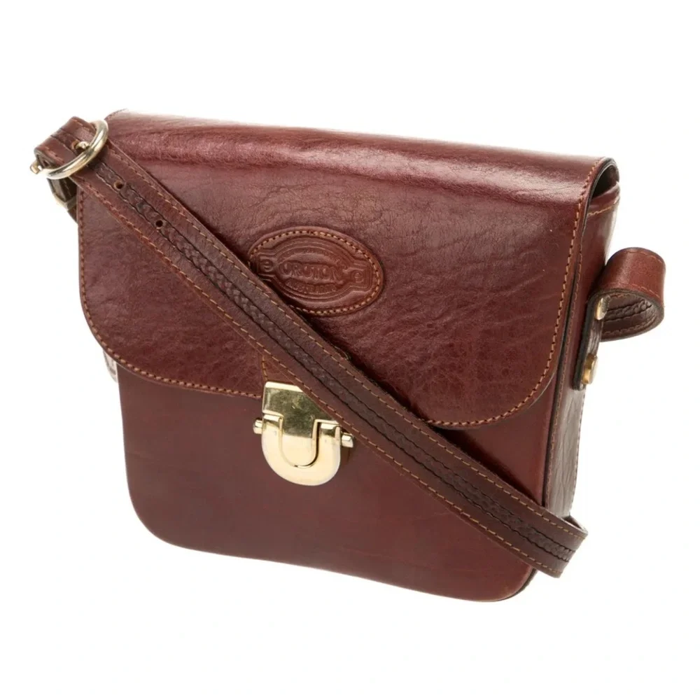 OROTON for Bergdorf Goodman full grain leather and brass handbag MSRP $450 - Picture 4 of 12